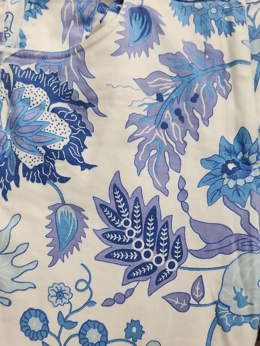 Gretchen Scott Floral Pants Medium Bohemian Cottagecore Cotton Blend Botanical - Picture 3 of 5